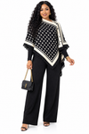 PREORDER 35 - BLACK 3-PIECE  KNIT PANT SET