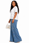 Celestial Spark Rhinestone Denim Pant Set