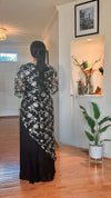 Black Lace Overlay & Pleated Maxi Dress 🖤✨