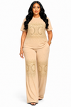 Golden Prestige Palazzo Pant Set(Beige)