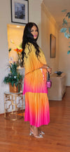 OMBRÉ 2 PIECE SKIRT SET(LT Lemon /ORANGE)