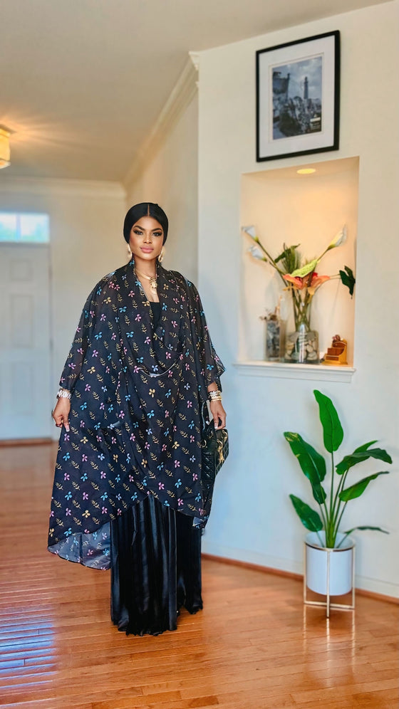 Elegant Draped Blouse & Pleated Pants Set🌸✨(BLACK)