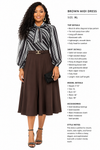 Executive Elegance Bow Midi Dress(Brown)