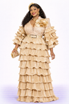 Champagne Royal Ruffle Couture Gown