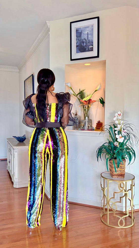 Glam Sequin Colorful Jumpsuit