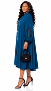 Lace Sleeve Grace Midi Dress(blue)