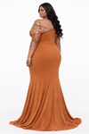 COUTURE FLOOR LENGTH MAXI DRESS(BROWN)