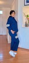 Navy Stripe Chic Jogger Set