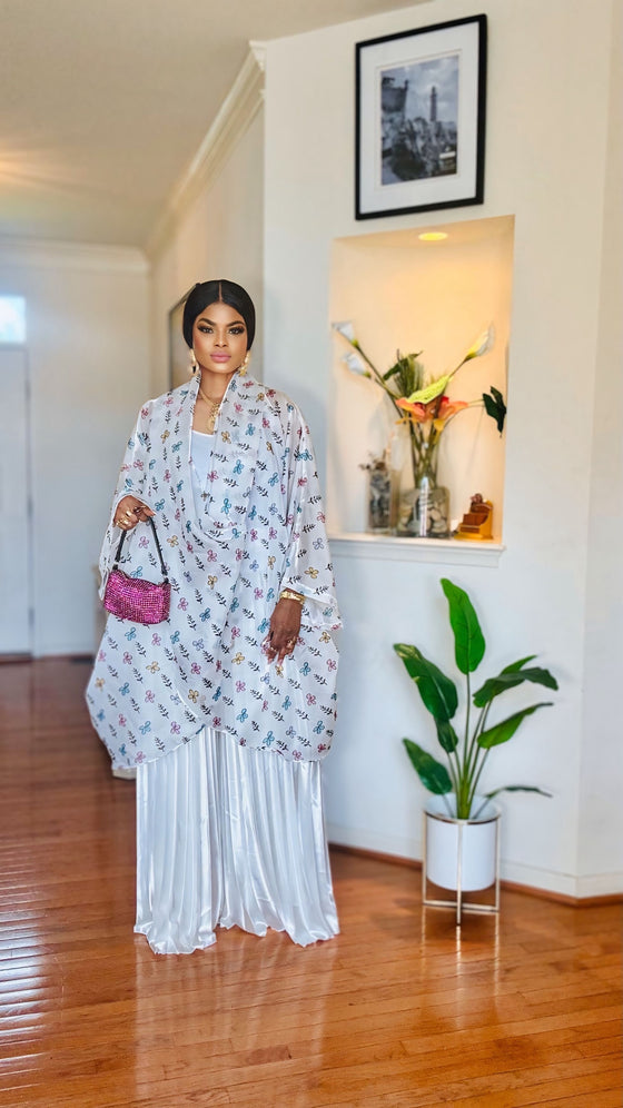 Elegant Draped Blouse & Pleated Pants Set 🌸✨(WHITE)