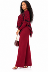 PREORDER 35 - WINE  3-PIECE  KNIT PANT SET