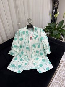  Cream /Green Dot Blazer