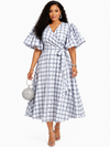 Timeless Charm Wrap Midi Dress(white)