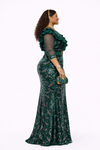 Emerald Luxe Rhinestone Maxi Dress – Green | Made in Turkey