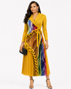 Aurora Sculpt Pleated MIYAKI Dress(Mustard)