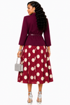 Royal Elegance Jacket & Midi Dress Set(Wine)