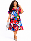 Artistic Flair Ruffle Midi Dress(Multi color)