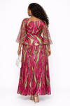 Zaria Abstract Pleated Maxi Dress(PINK)