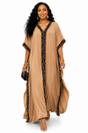 Safari Luxe Leopard Kaftan(Tan)