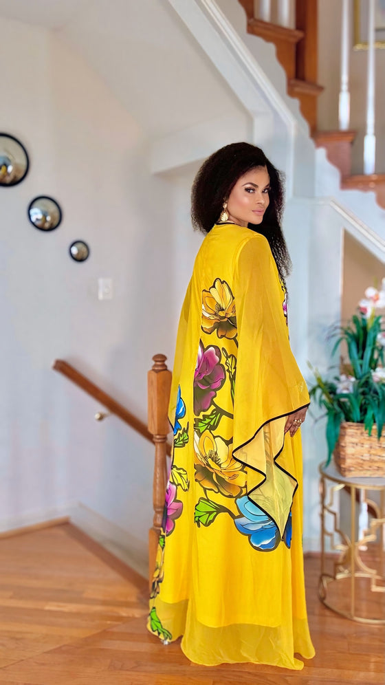 Sunshine Bloom Floral Kaftan