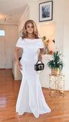 OFF SHOULDER MAXI DRESS(WHITE)