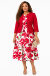 Ruby Garden Jacket Dress Set(Red/white)
