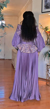 COUTURE 3PCS ELEGANT PUFFY SLEEVES SKIRT SET(PURPLE)