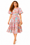Paisley Garden Tiered Midi Dress