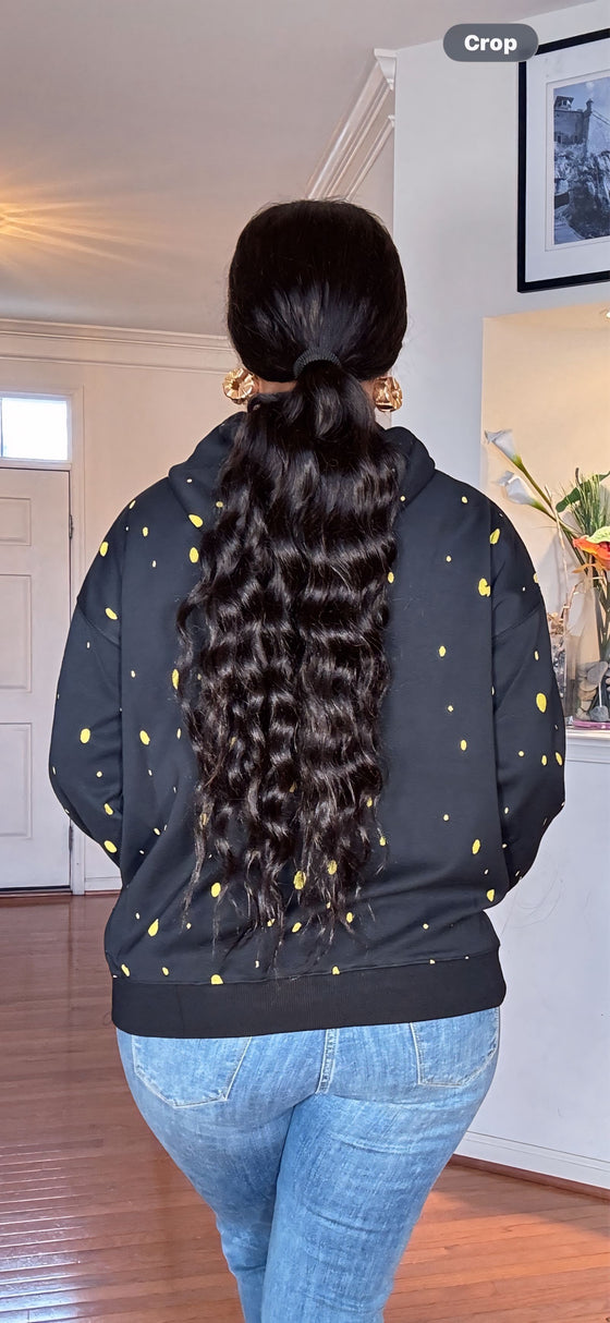 Midnight Splash Hoodie sweatshirt(Black)