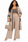PREORDER 24- KHAKI 3-PIECE  KNIT PANT SET