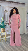 Empress Embellished Floor length maxi dress(BLUSH)