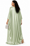 Luxury Muse Satin Kaftan Dress (Sage Green)