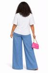 2 PIECE Pearl Bow Rhinestone Denim Set