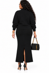 PREORDER 14 – BLACK KNIT SKIRT SET