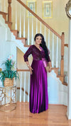 Luxury Velvet Peplum Dress (Magenta)