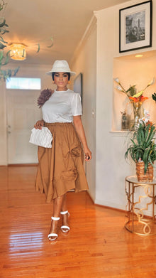  2PIECE White-Brown skirt set.