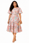 Paisley Garden Tiered Midi Dress