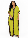 Safari Luxe Leopard Kaftan(Lemon)