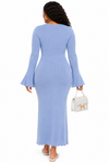 Bloom Belle Knit Maxi Dress(Blue)