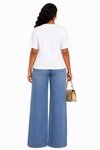 Golden Leaf Rhinestone Denim Pant Set