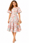 Paisley Garden Tiered Midi Dress
