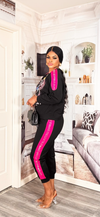 Glam Picnic Club Jogger Set – Black & Hot Pink
