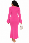 Bloom Belle Knit Maxi Dress(Pink)