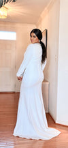 GEMSTONE VNECK FLOORLENGTH MAXI DRESS(WHITE)