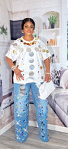 2-piece Luxe Mirror Disc Denim Set