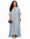 Savannah Chic Leopard Kaftan(Lt blue)