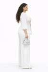 Celeste Embellished Palazzo Pant Set(white)