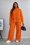 Bold Comfort Zip-Up Knit Set(Orange)