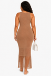 Fringe Elegance Knit Maxi Dress(Khaki)