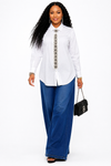 Crystal Elegance White Rhinestone Shirt