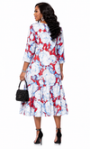 Blooming Grace Floral Midi Dress(red)
